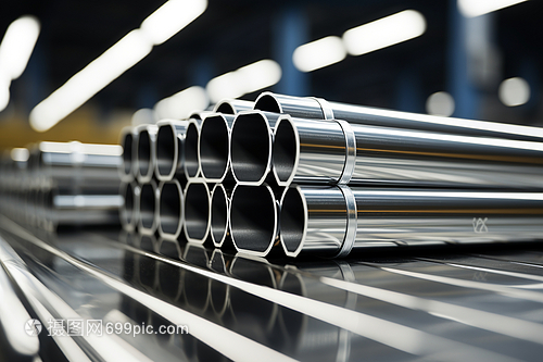 倉庫中鋼管的堆疊與管理